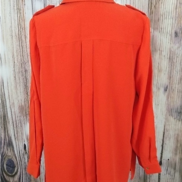 Chico’s NWOT orange utility style top with slit sleeves - Picture 4 of 7